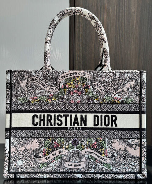 Christian Dior Medium Dior Book Tote Gray